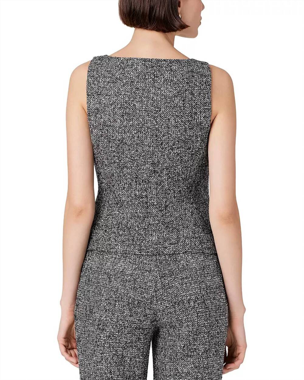 NEW TOCCIN georgia scoop neck vest in charcoal multi - Picture 3 of 5